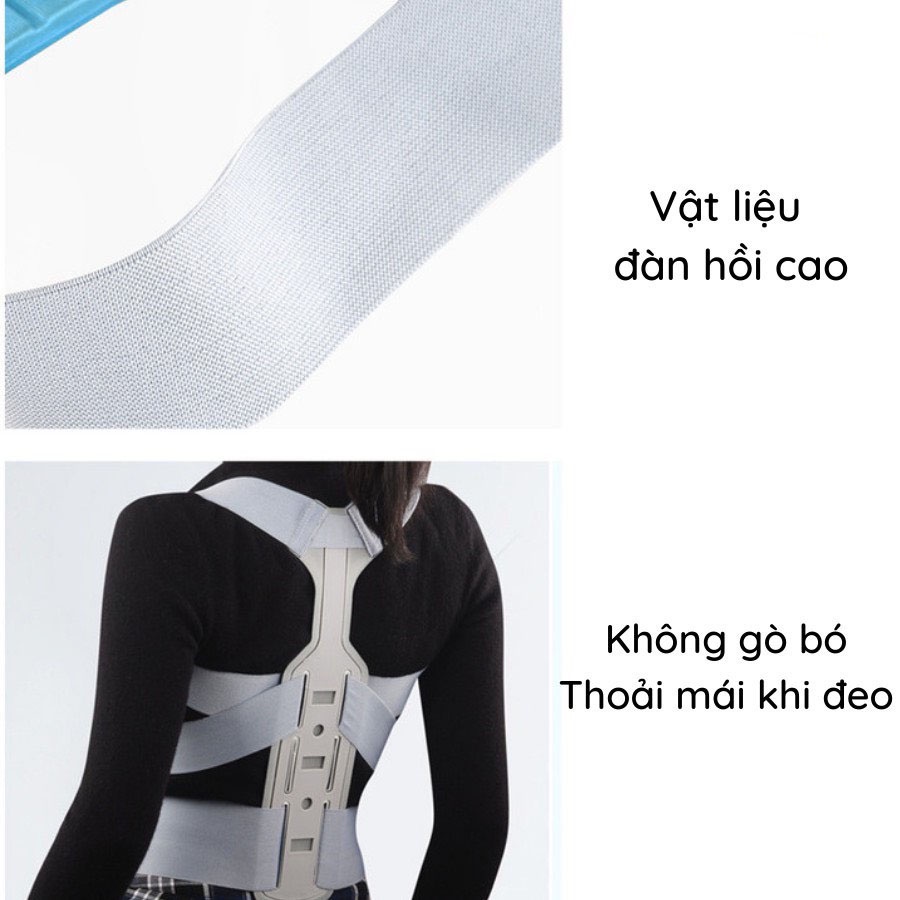 ✈️Đai chống gù lưng nam nữ MILETEC [Tặng kèm 2 tấm trợ lực]