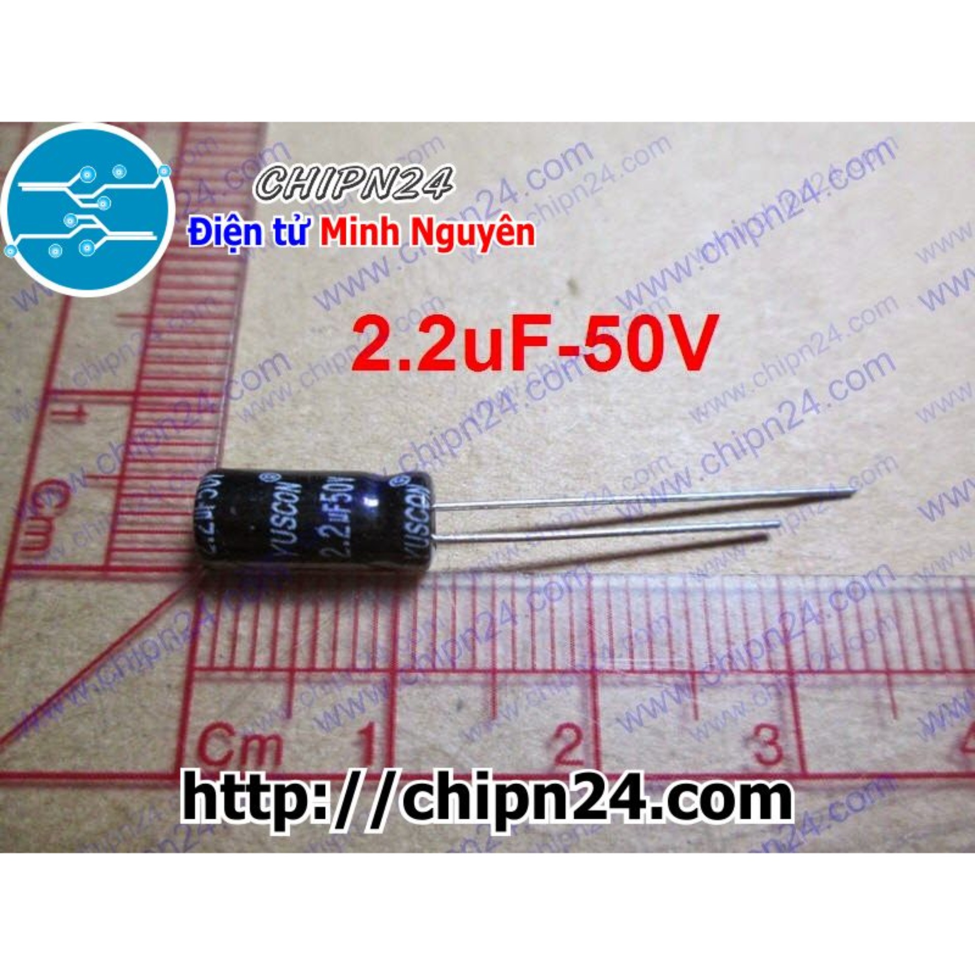 [25 con] (G45.6) Tụ hóa 2.2uF 50V (4x8mm)