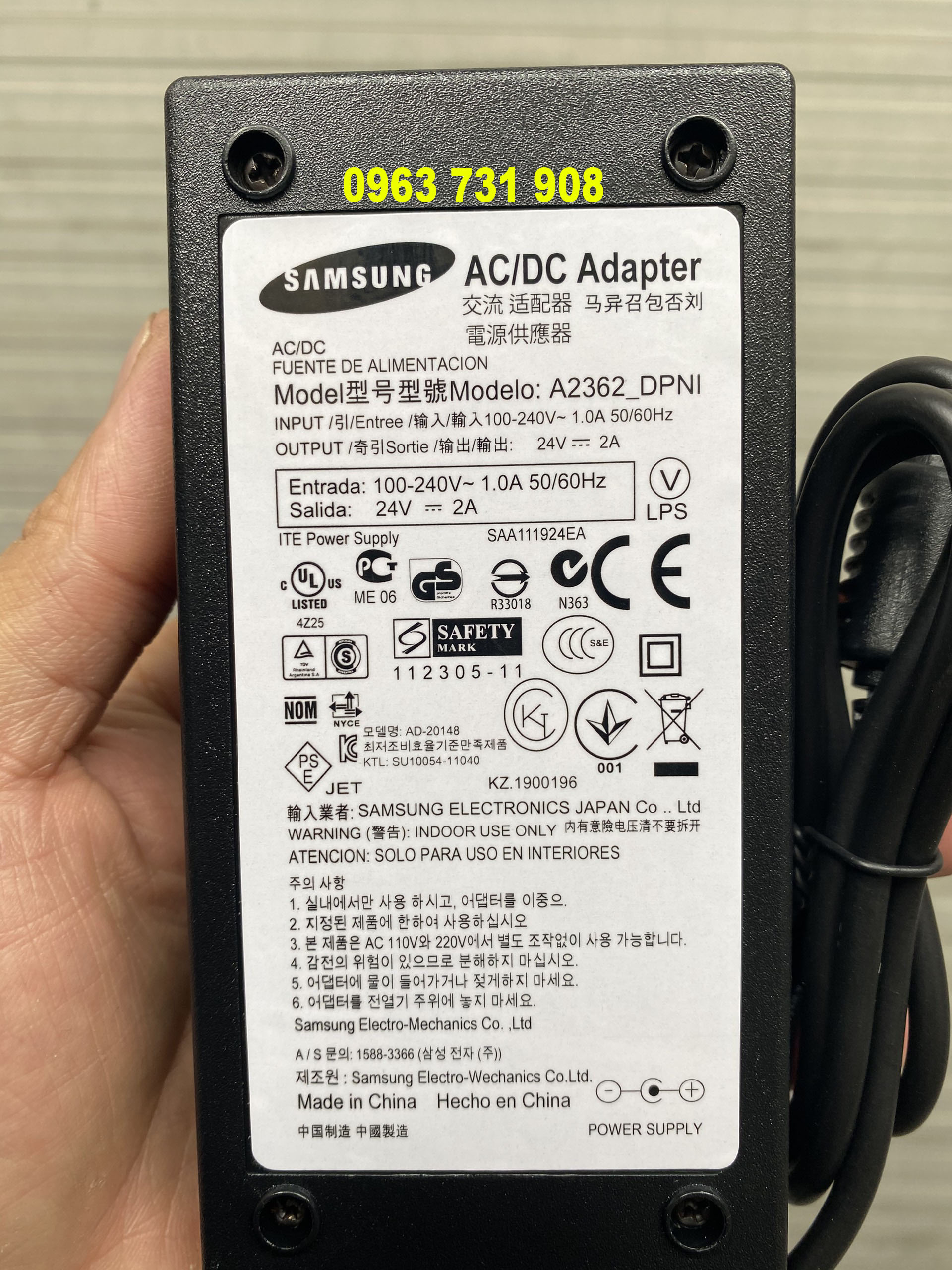 Nguồn sạc 24V 2A samsung