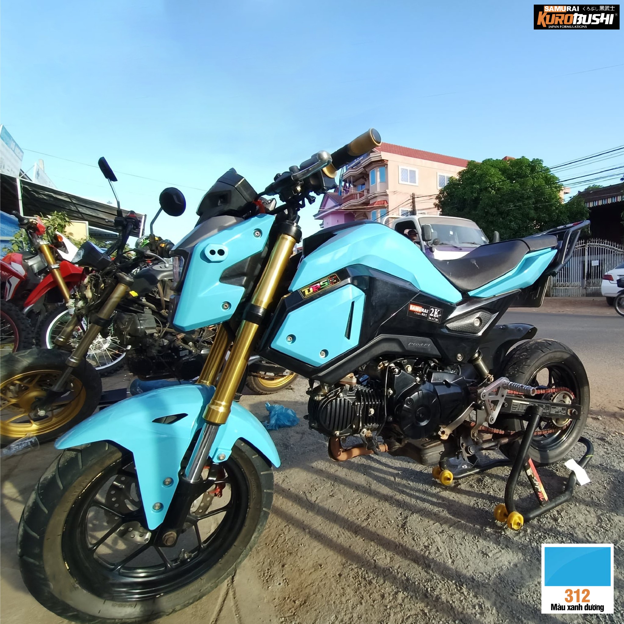 Sơn Samurai Màu Xanh 312 - Sơn Xịt Samurai Màu Xanh Da Trời