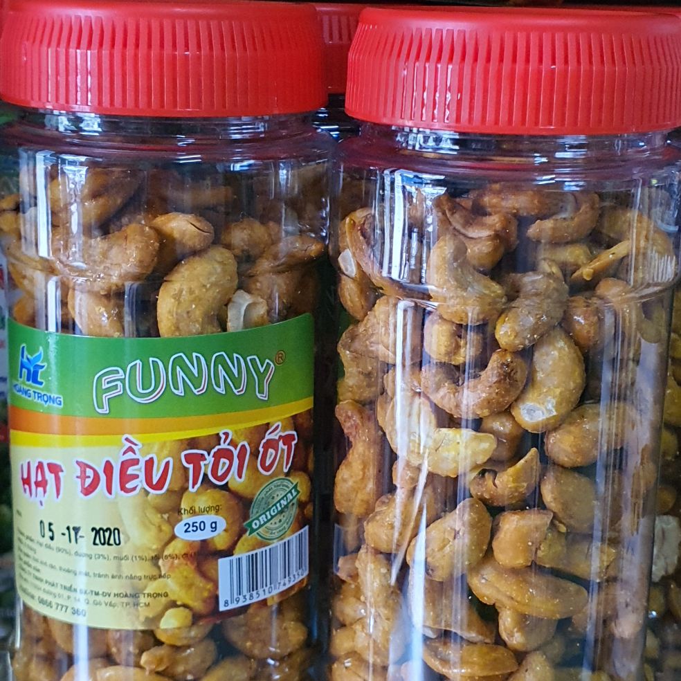 Hạt điều rang tỏi ớt FUNNY hủ 500gr