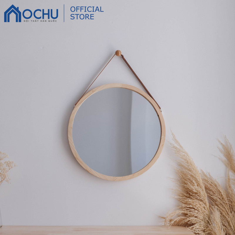 Gương Tròn Treo Tường Khung Gỗ OCHU - Mirror Circle 50