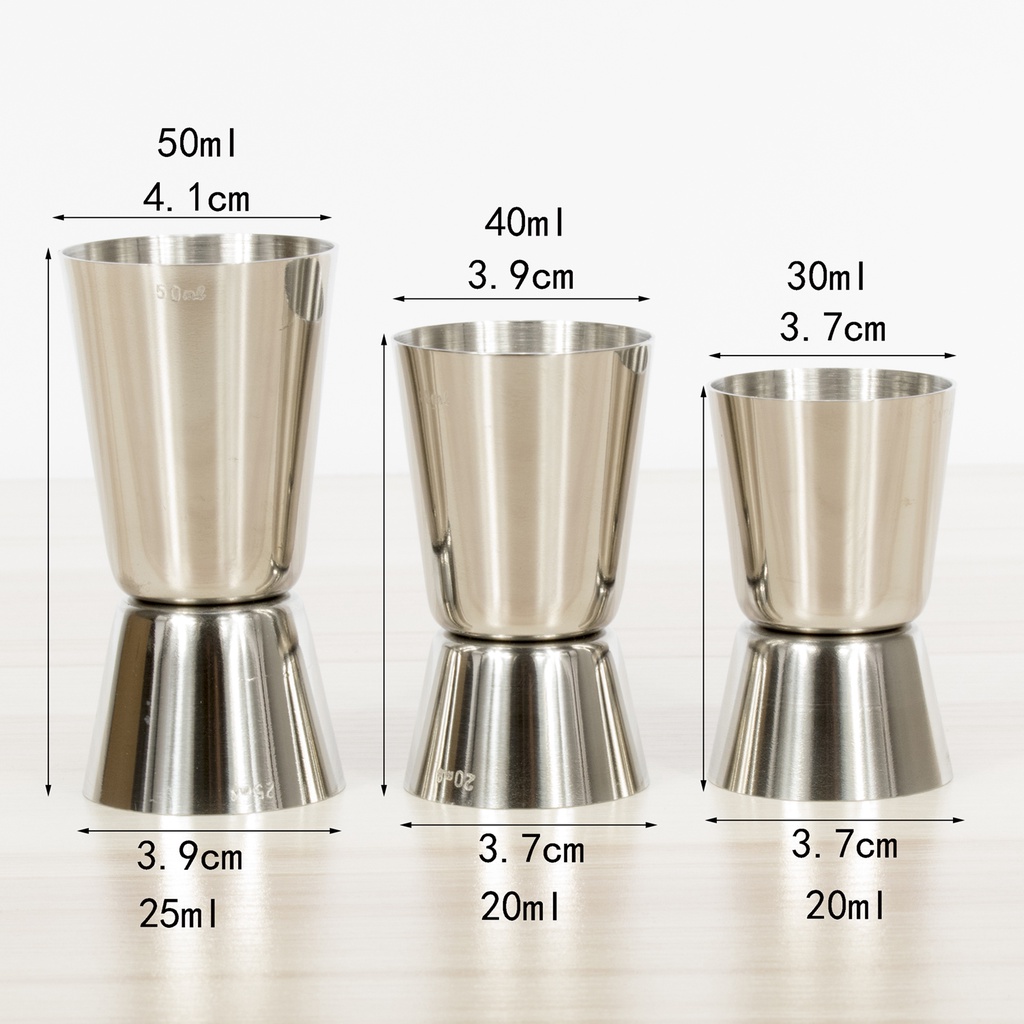 Ly đong jigger định lượng pha chế 2 đầu inox 100% các size