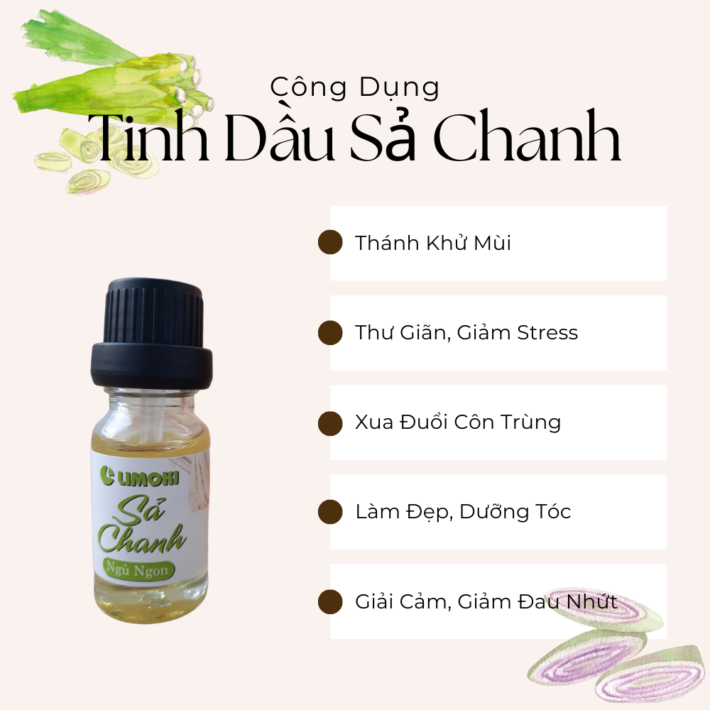 [ĐÃ KIỂM ĐỊNH] Tinh dầu sả chanh Lemongrass 10ml