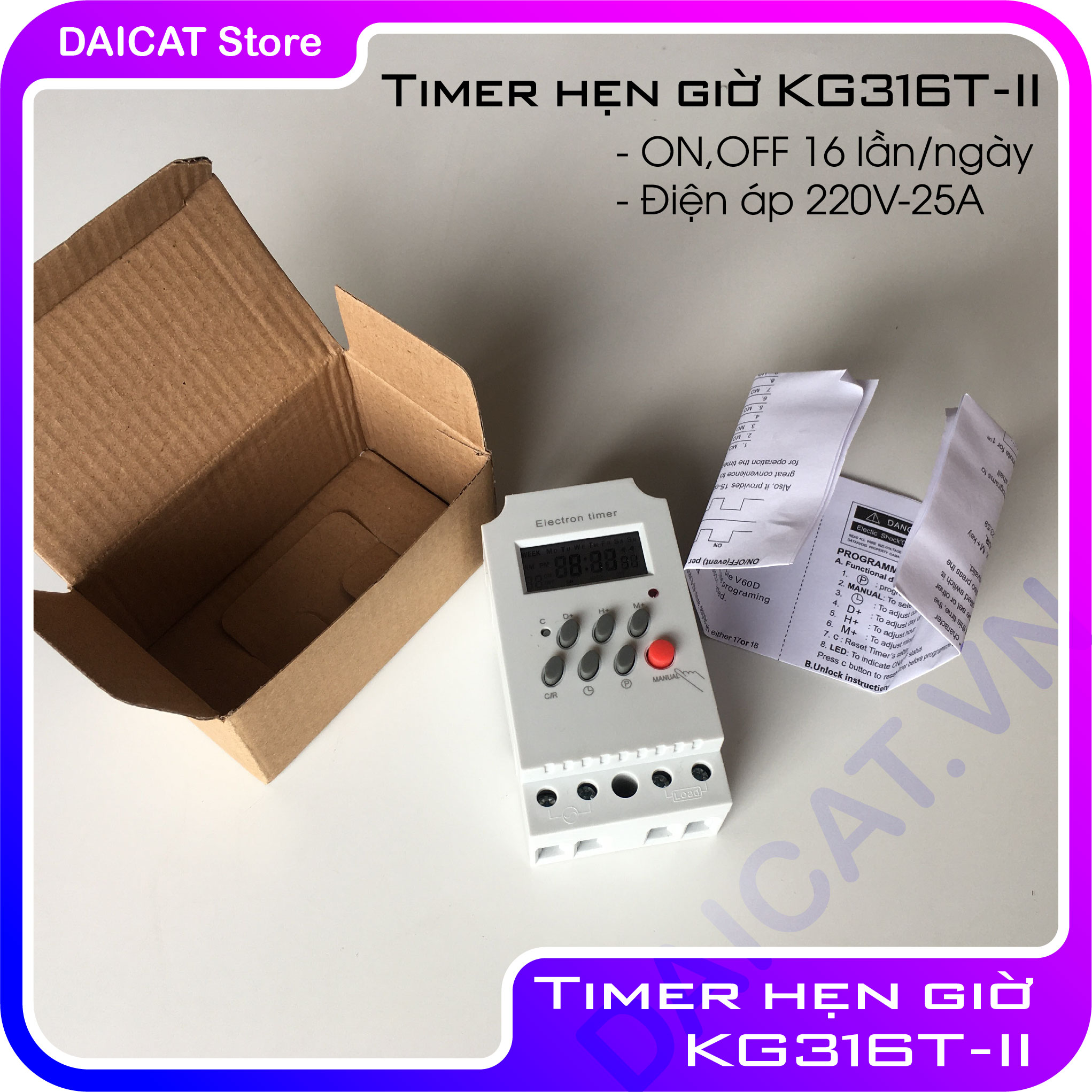 Timer hẹn giờ KG316T-II (Công tắc hẹn giờ KG316T-II)
