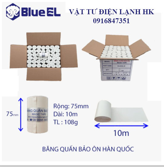[Dai, bền, cao cấp] Băng quấn bảo ôn - Simili cuốn ống cách nhiệt - băng quấn ống