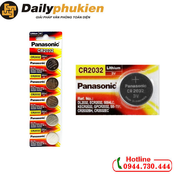 Pin CR2032 Panasonic 3V Lithium vỉ 1 viên