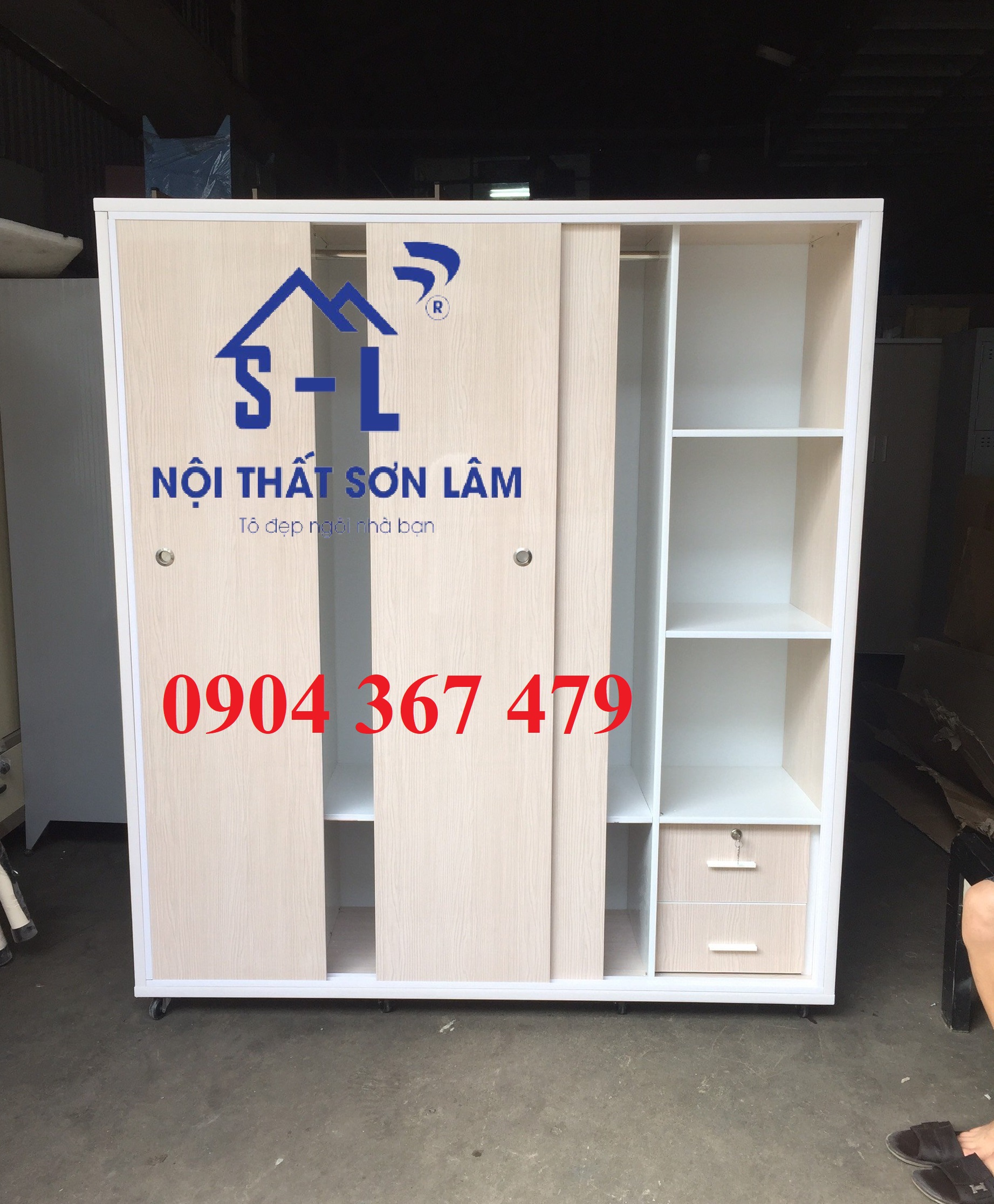 Tủ nhựa đài loan cửa lùa 4 cánh lớn 1m4 x 1m8
