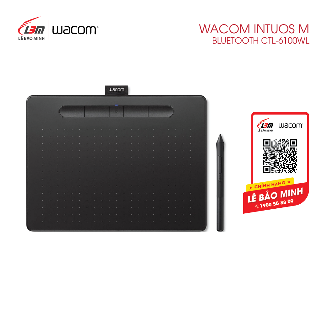 [voucher 9% max 1,5tr]BẢNG VẼ ĐIỆN TỬ HIỆU WACOM INTUOS M, BLUETOOTH CTL-6100WL