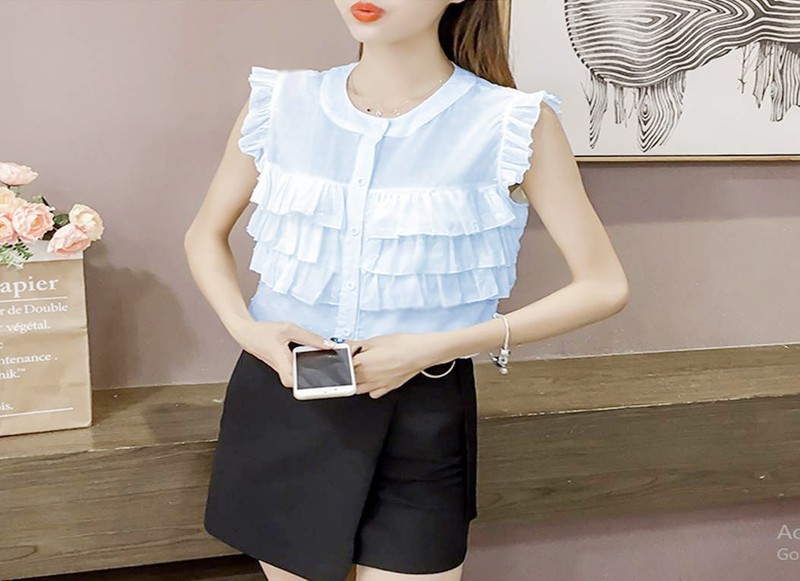 Sơ mi phối bèo dễ thương