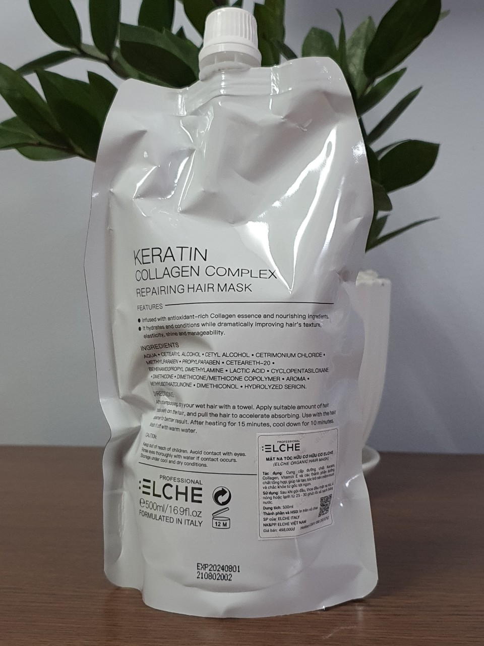 Mặt nạ hấp tóc Keratin Collagen Complex Elche 500ml