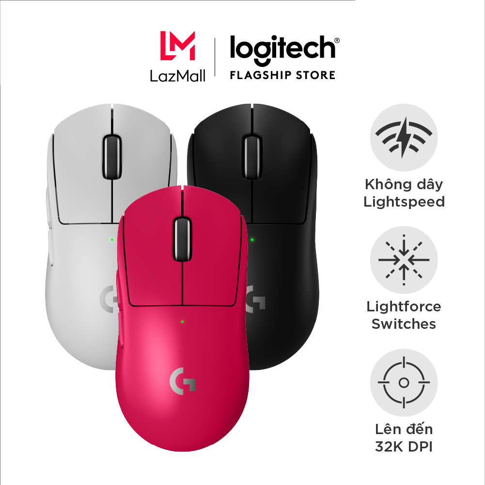 [Siêu sale 10.7- Giảm 40%]Chuột gaming Logitech G PRO X SUPERLIGHT 2 Lightspeed - Nhẹ 60g, Switch LightForce, Cảm biến Hero 2, DPI 32K
