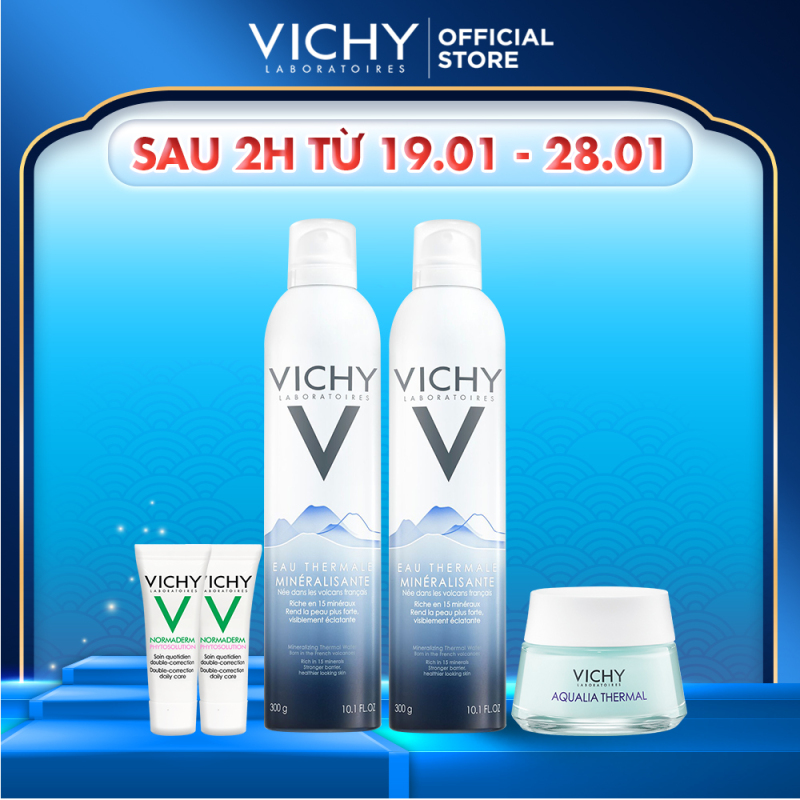 Bộ đôi xịt khoáng dưỡng da Vichy Mineralizing Thermal Water 300ml