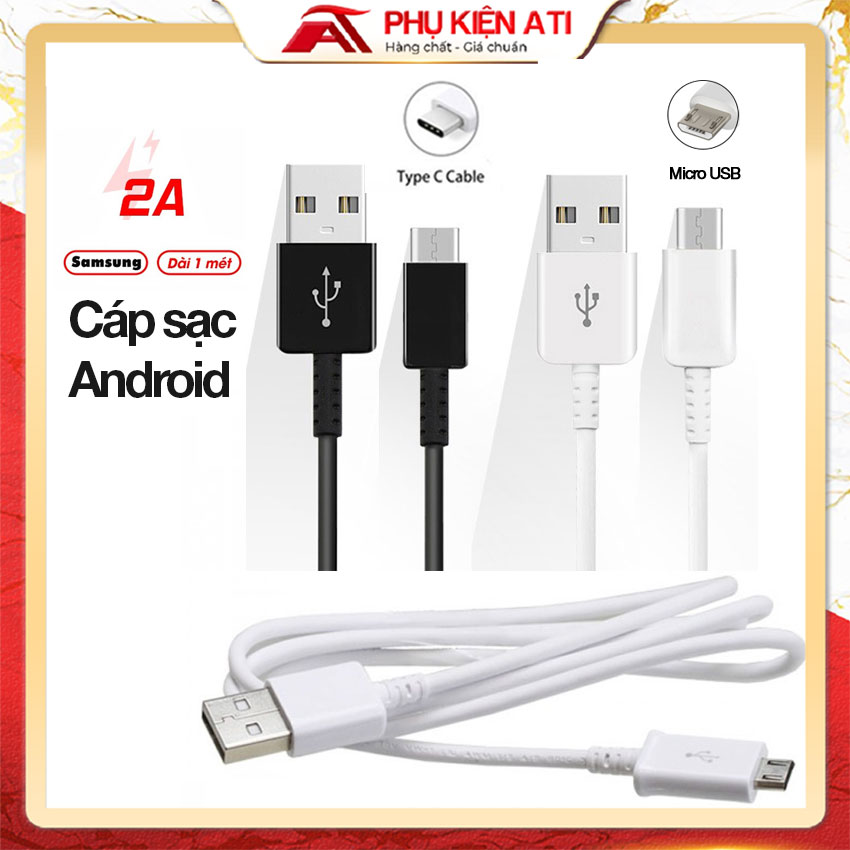 Dây cáp sạc samsung oppo xiaomi vivo realme vsmart - cáp sạc micro usb và type c super fast cho android - dài 1m - phụ kiện ati