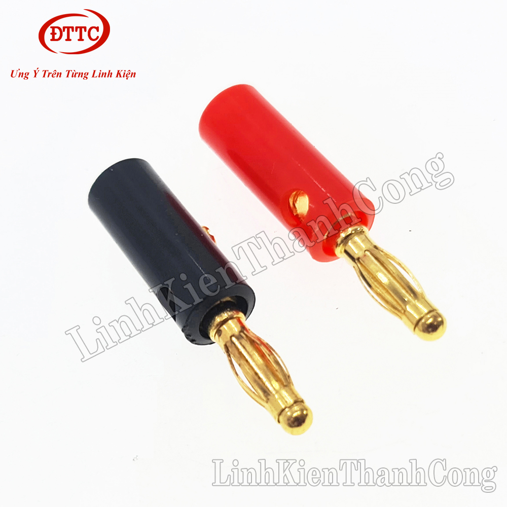 Jack Bắp Chuối 4mm Đực Mạ Vàng (Đỏ + Đen)