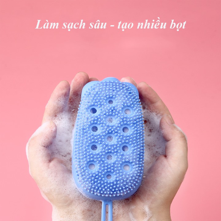 Bông Tắm Silicon Tạo Bọt 2 Mặt