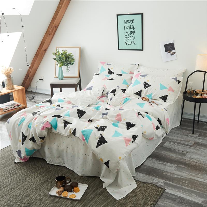 Trong Phong Cách Bắc Âu 100% Cotton Bộ Bốn Chiếc 100% Cotton Giản Lược Nổi Danh Trên Mạng 1.8/2.0m M Vỏ Chăn Ga Trải Giường Trên Giường Cung Cấp