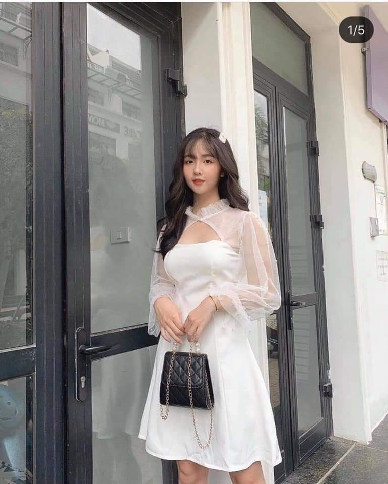 [HCM]Đầm đính ngọc trai dự tiệc sang chảnh