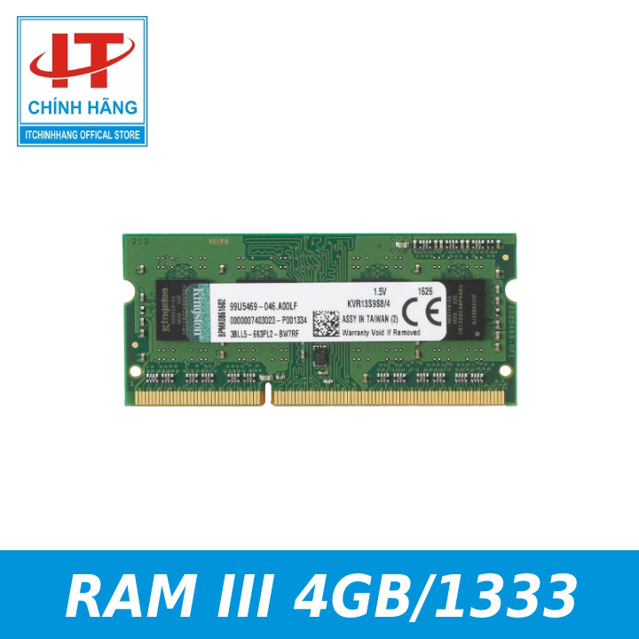 Ram laptop kingston ddr3 4gb 1333mhz 1.5v