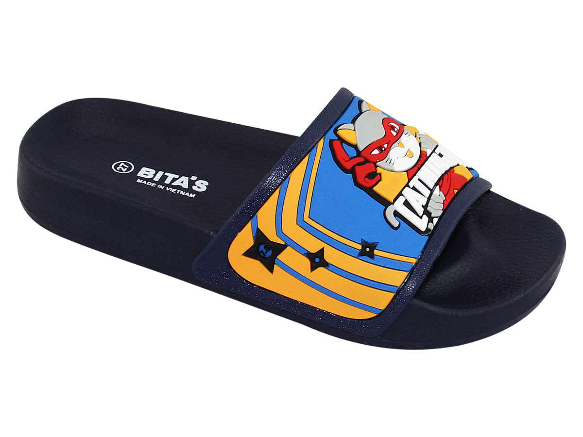 [Hoàn Xu] [SIÊU SALE] DÉP LÊ QUAI NGANG BÉ TRAI HOẠT HÌNH BITA'S EBY.13 (ĐEN + NAVY + XÁM) - BITAS