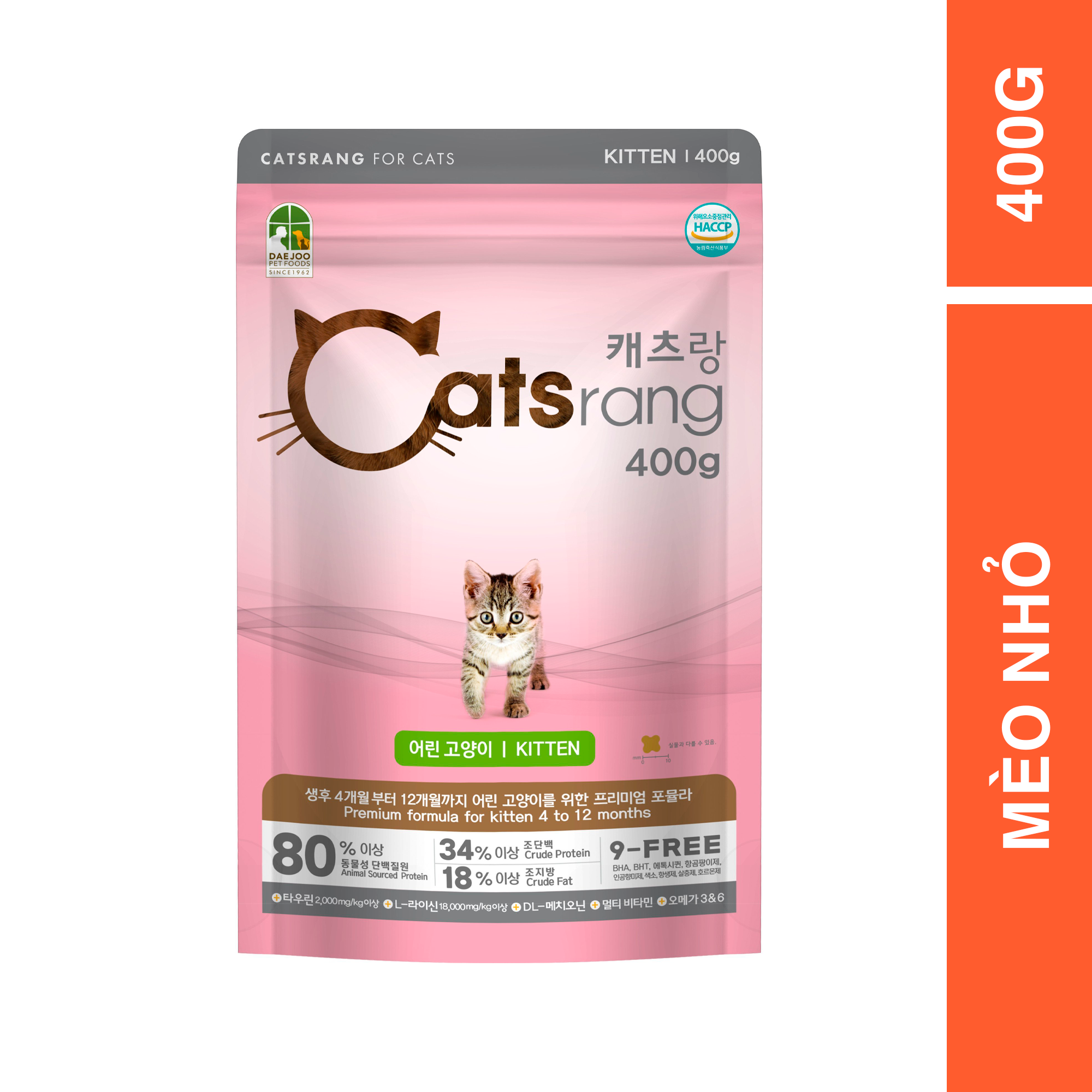 [400G] Catsrang - Thức ăn hạt cho mèo nhỏ Catsrang kitten