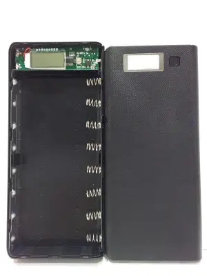 Bộ sạc pin dự phòng 8 khe dùng pin 18650 Box sạc dự phòng 8 Cell FTP 2 cổng USB 1A/2A có màn LCD hiển thị (ĐEN, chưa pin) MẠCH SẠC dự phòng mạch sạc pin 18650 pin sạc 18650