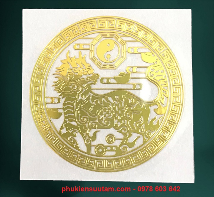 Miếng Dán Hình Kỳ Lân Bát Quái Tròn - SP006182
