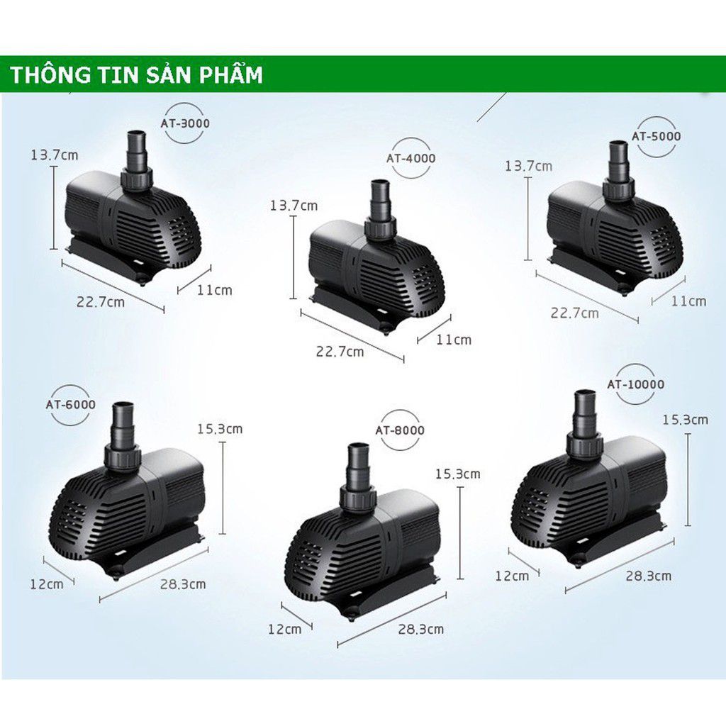 MÁY BƠM HỒ CÁ , MÁY BƠM CHÌM ATMAN 6000 (45w) , MÁY BƠM NƯỚC , ATMAN