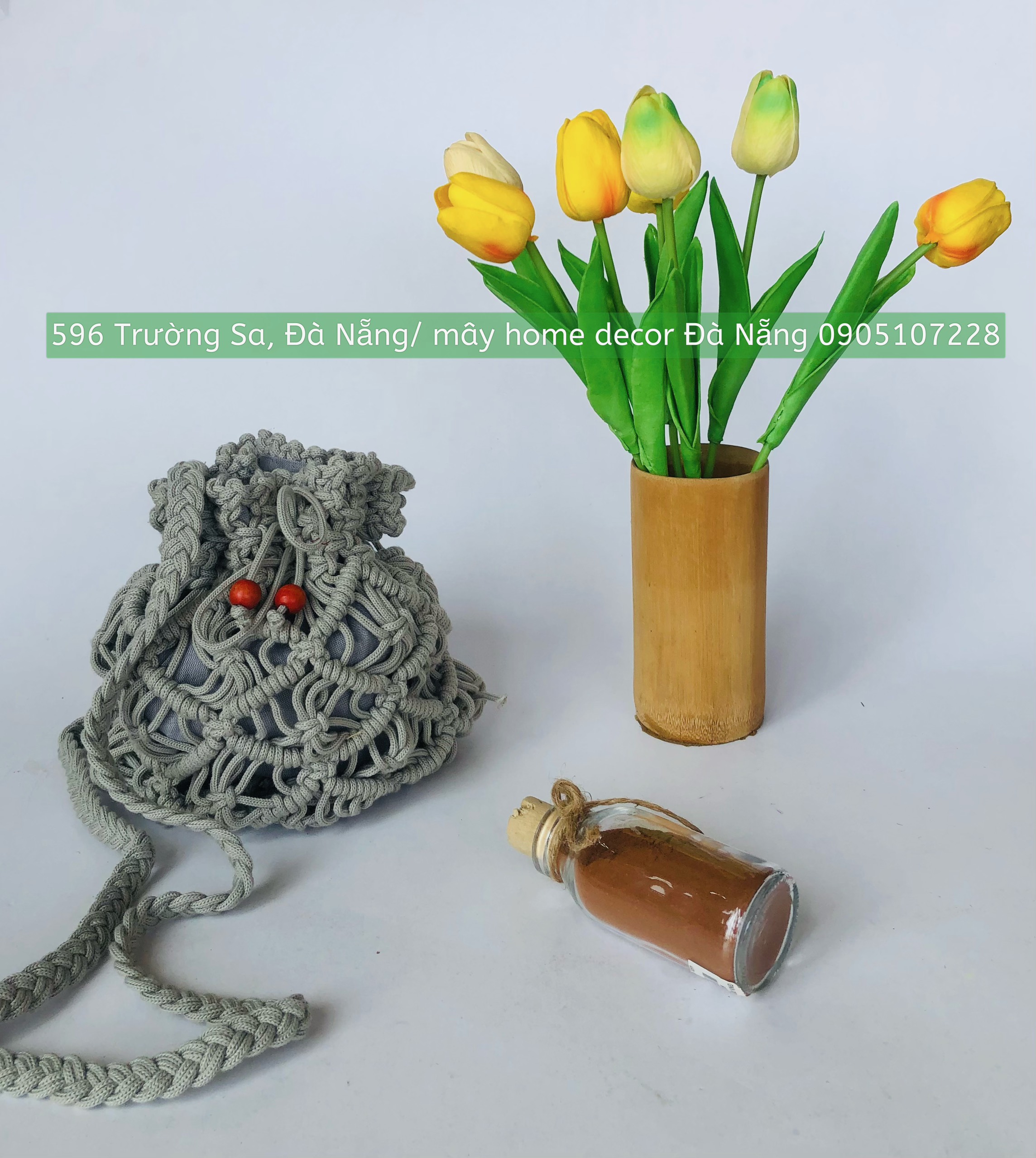 Túi đeo chéo Macrame thiết kế Hoa Hồng - Rose Macrame Cross bag