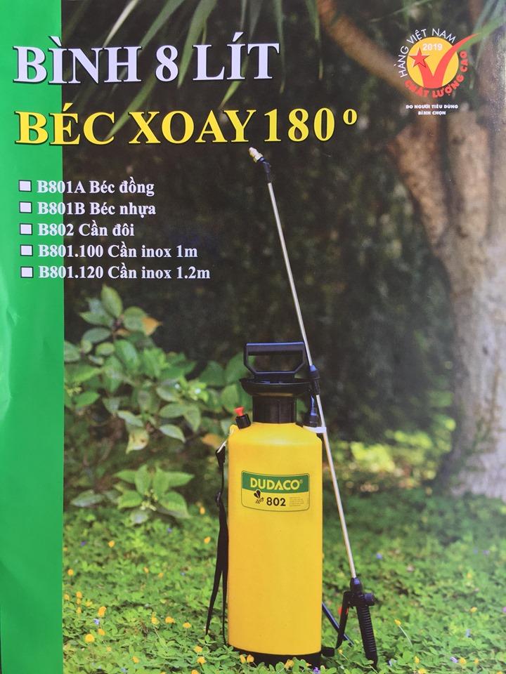 Bình xịt tưới cây 8 lít béc xoay 180 độ dudaco