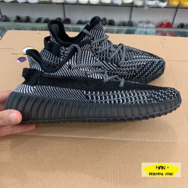 (GIÀY PHẢN QUANG RỰC SÁNG ÁNH ĐÈN) sneaker YEEZY BOOST 350 static đen