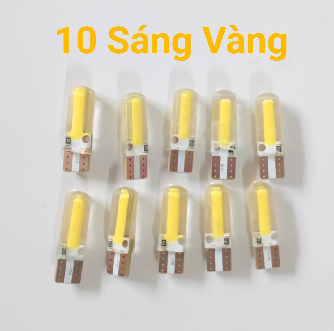 Combo 10 Bóng Đèn LED Chân T10 Cho Xe