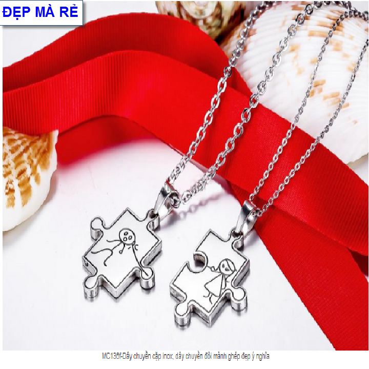 (Extra gift 01 wrist bracelets) double chain for couples lovers 2 piece spliced double male female lovely-selling price as above is 1 pair as picture-commitment 1 Đổi 1 if Hoen, rust