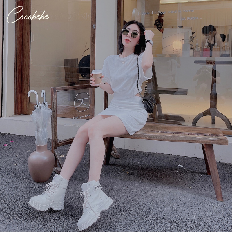 Set Chân Váy + Áo Croptop Thun Cocobebe 11656