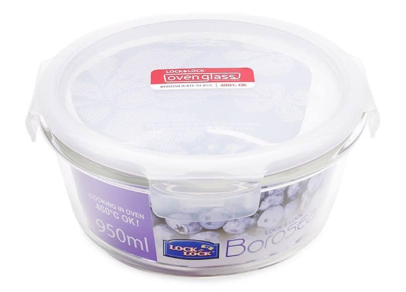 Hộp thủy tinh tròn chịu nhiệt Lock&&Lock 950ml