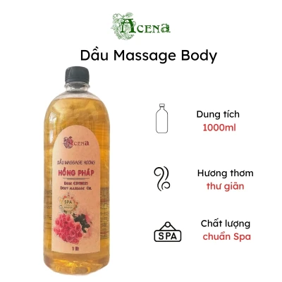 Dầu Massage Body Hoa Hồng Pháp chuyên dùng Spa ACENA trơn tay 1000ml