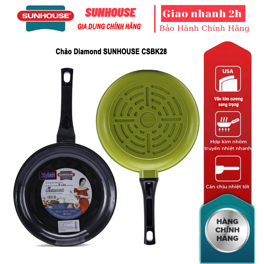 Chảo Diamond Sunhouse CSBK28 size28cm / CSBK30 size 30cm