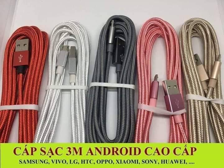 Cáp Sạc Điện Thoại Sam sung Dài 3m Màu Ngẫu Nhiên - Phụ Kiện Điện Tử Đa Năng
