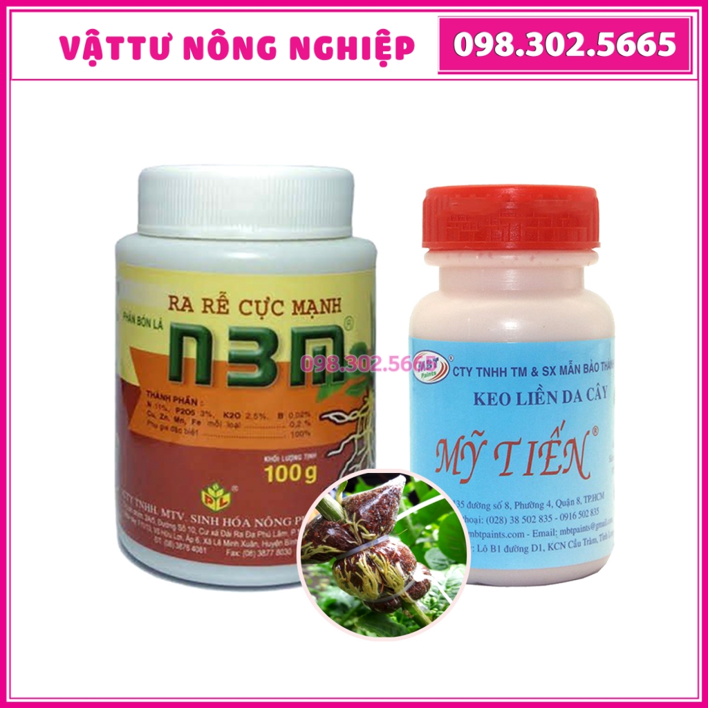 Combo 2 loại kích thích ra rễ N3M và Keo Bôi Liền Sẹo chuyên dùng cho hoa cây cảnh