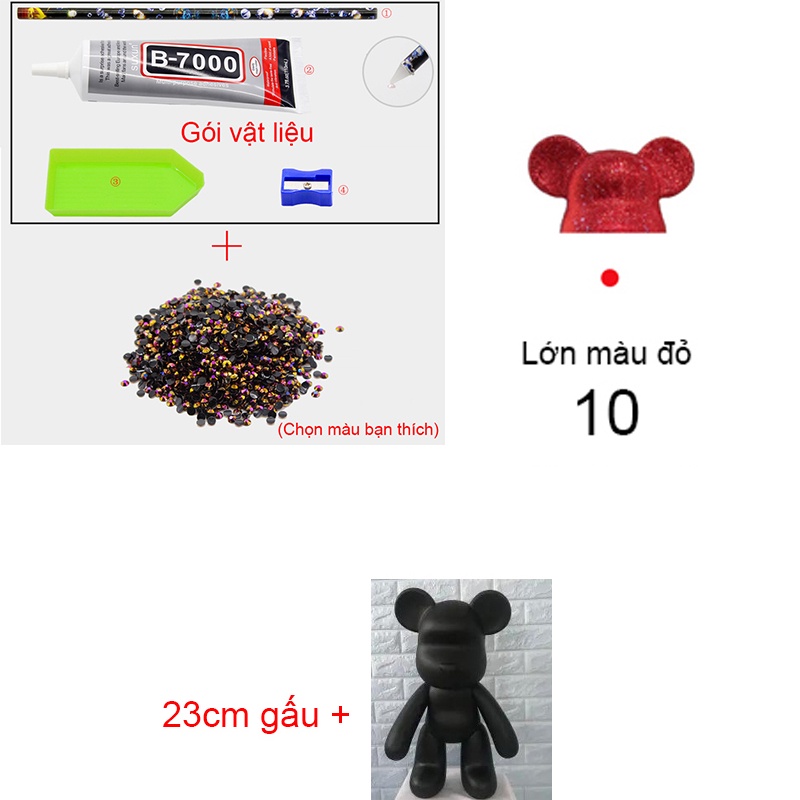 【Hà Nội】DIY Gấu đính đá handmade Bearbrick size 23cm cao cấp cho mọi lứa tuổi