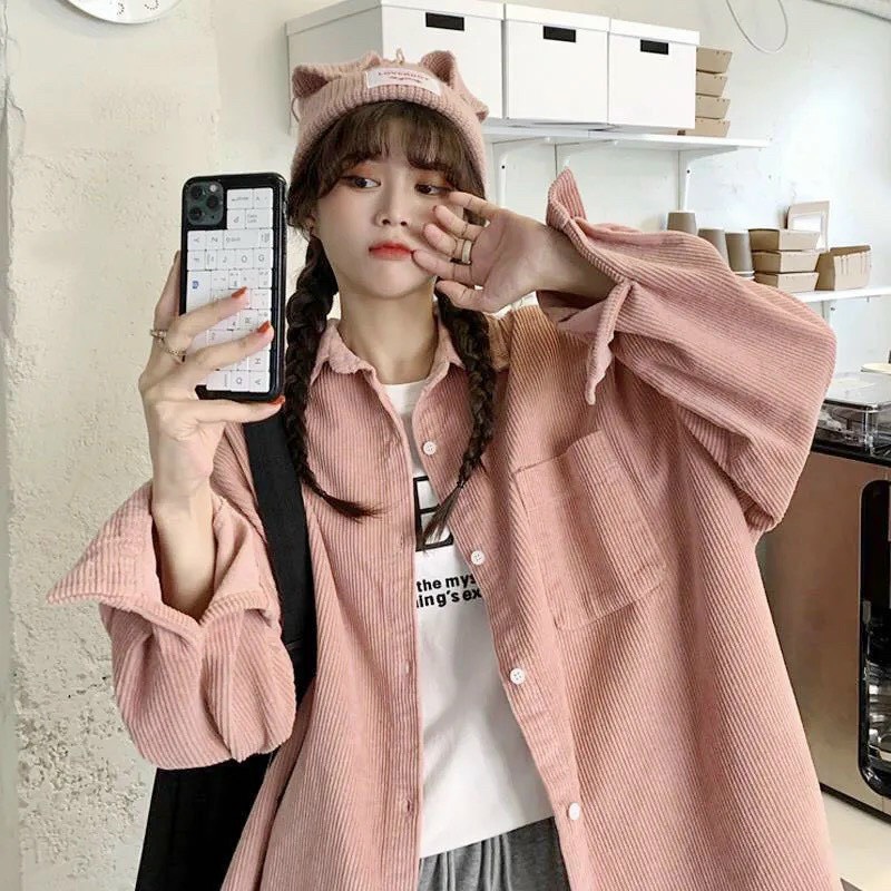 ÁO SƠ MI THÊU HÌNH MẶT CƯỜI SIÊU ĐẸP FORM RỘNG CHẤT LỪ PHONG CÁCH HÀN QUỐC 2021 TUYEN FASHION SHOP