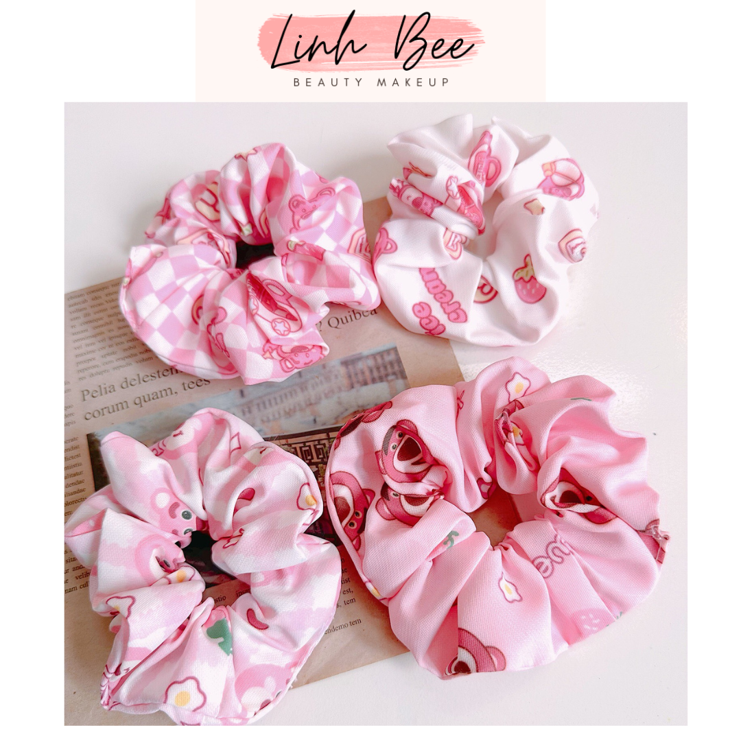 Dây Buộc Tóc gấu [HCM] Cột Tóc Scrunchies Hoạ tiết siêu dễ thương cutte