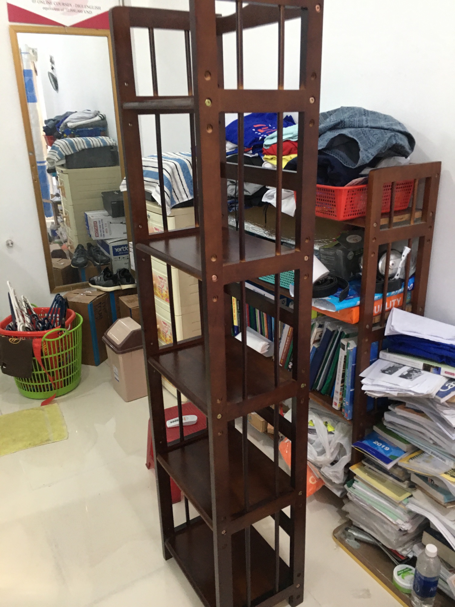 kệ sách gỗ 5 tầng ngang 40