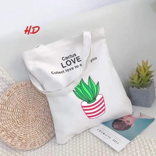 Túi vải love chậu cây hda0619