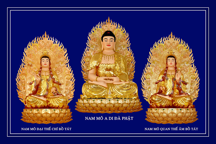 Tranh Phật Tam Thánh 22 kèm khung