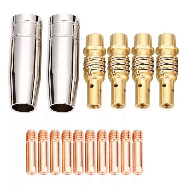 Combo 10 bép 15ak - 5 nối bép 15ak - 5 chụp khí 15ak 1.0-dùng cho tay hàn mig 15ak.phụ kiện hàn mig