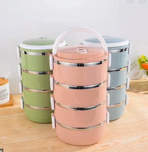 [HCM]Hộp Đựng Cà Men 4 Tầng Lõi Inox Bằng Lúa Mạch