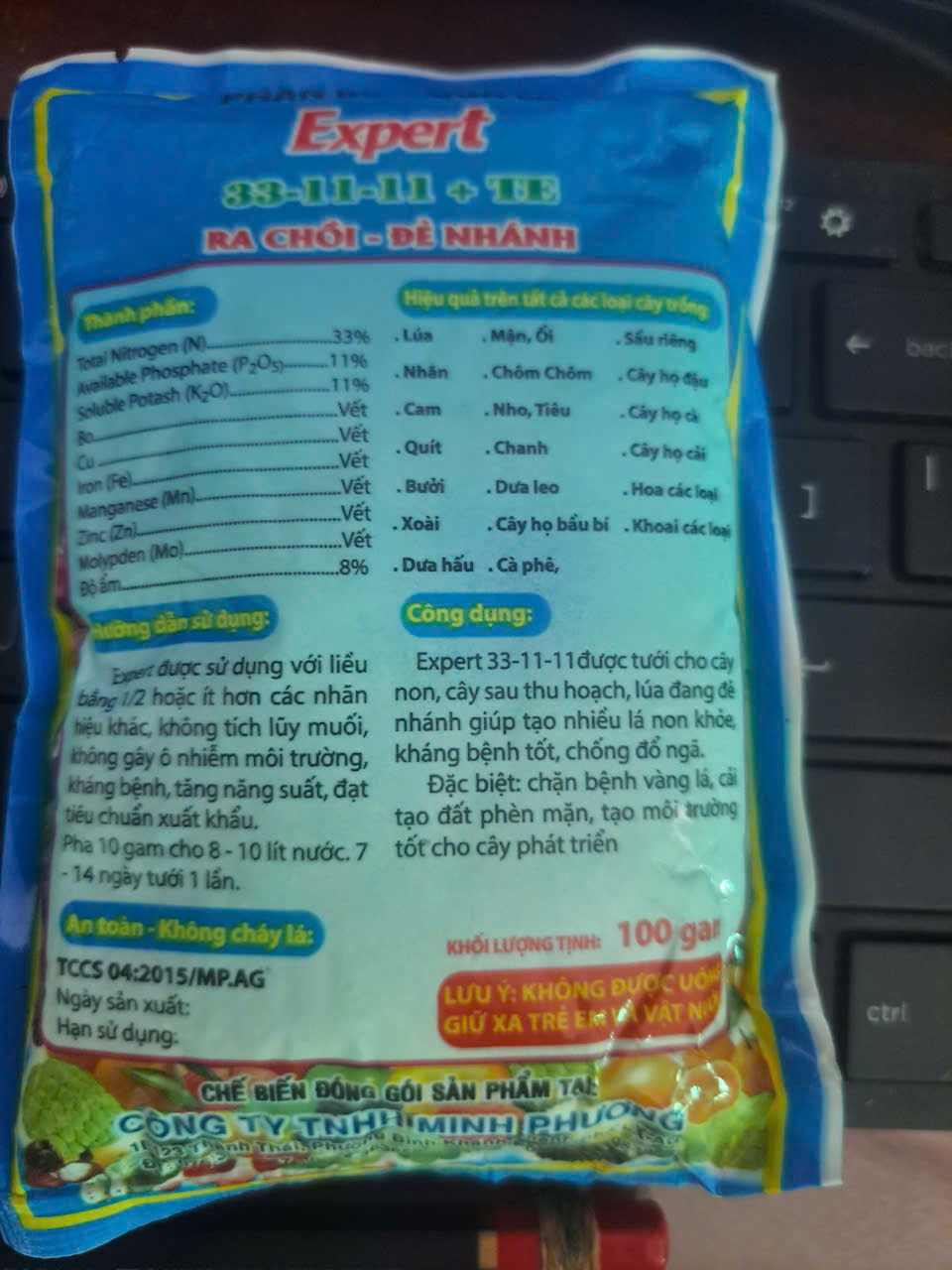(50gam) Phân bón lá 33-11-11: siêu bung đọt, kích mập đọt, đâm chồi mạnh, bung chồi