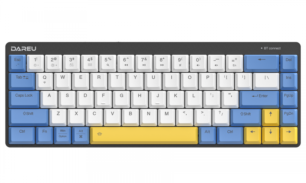 Bàn phím cơ blutooth Dareu EK868 68Key Siêu mỏng - Chính hãng