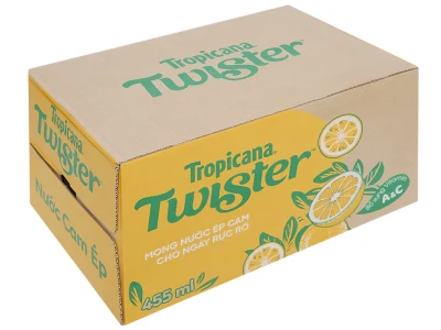 Thùng 24 chai nước cam ép Twister Tropicana 455ml